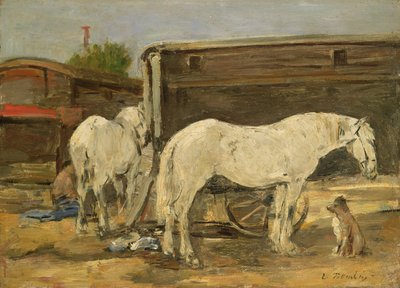 Cikánští koně, kolem 1885-90 od Eugene Louis Boudin