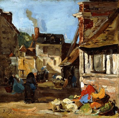 Honfleur, tržiště Saint-Catherine, 1867-1870 od Eugene Louis Boudin