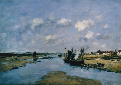 La Canche při odlivu, Etaples (olej na plátně) od Eugene Louis Boudin