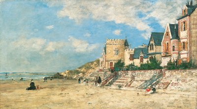 Malakoffova věž a pobřeží v Trouville; Malakoffova věž a pobřeží v Trouville, 1877 od Eugene Louis Boudin
