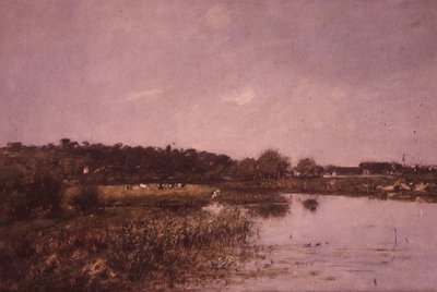 Na břehu Touques od Eugene Louis Boudin