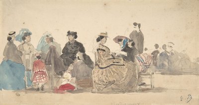Na pláži, 1865. od Eugene Louis Boudin