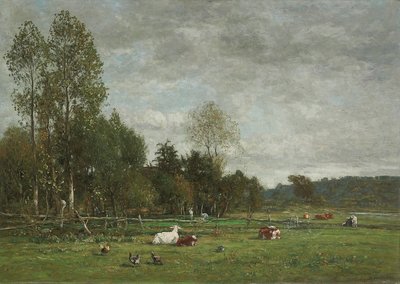 Pastviny poblíž Honfleur, 1864 od Eugene Louis Boudin