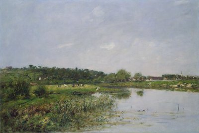 Riverside v La Touques, 1890 od Eugene Louis Boudin