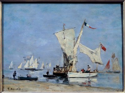 Plachetnice Obraz Eugene Louis Boudin (1824-1898) 1869 Ne. 0,24x0,33 m Paříž, musee d