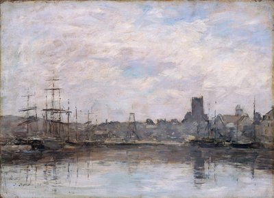Zářijové ráno: Přístav Fécamp od Eugene Louis Boudin