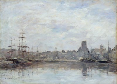 Zářijové ráno: Přístav Fecamp od Eugene Louis Boudin