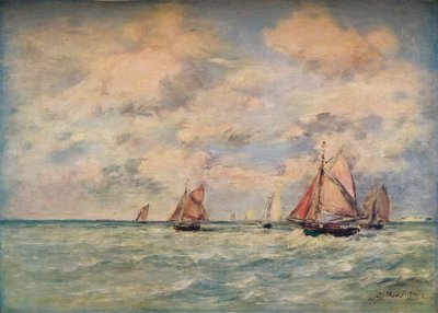 Sortie Des Barques Trouville, 19. století od Eugene Louis Boudin