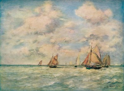 Výjezd Z Lodí V Trouville, 19. Století od Eugene Louis Boudin