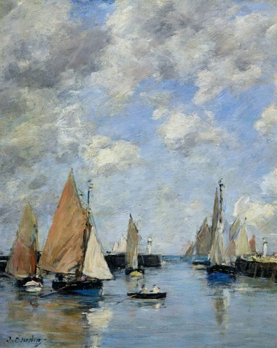 Molo u přílivu, Trouville od Eugene Louis Boudin