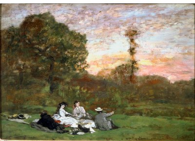 Oběd na trávě od Eugene Louis Boudin