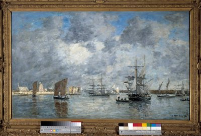 Obraz Přístav Carnaret od Eugena Louise Boudina (1824-1898). 1872. Rozm. 0,55 x 0,89 m. Paříž, Musee d