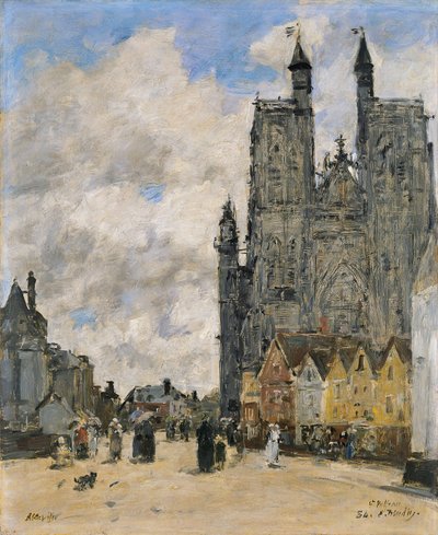 Náměstí kostela svatého Vulfrana v Abbeville od Eugene Louis Boudin