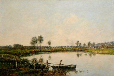 The Water Meadows v Deauville, Francie (olej na plátně) od Eugene Louis Boudin