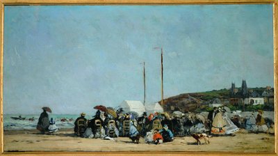 Pláž v Trouville od Eugene Louis Boudin