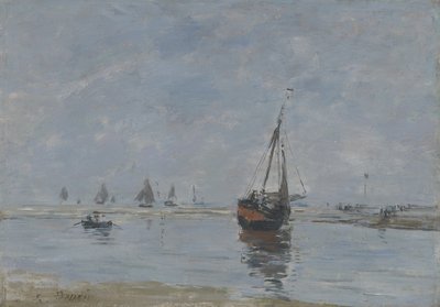 Trouville při odlivu, kolem 1888-95 od Eugene Louis Boudin
