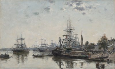 Pohled na Bordeaux z nábřeží Quai des Chartrons od Eugene Louis Boudin