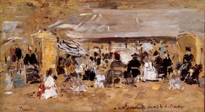 Pohled na pláž Deauville v Normandii Malba Eugena Louise Boudina (1824-1898) Paříž 19. století, Musee d