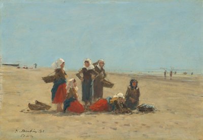 Ženy na pláži v Berck, 1881. od Eugene Louis Boudin