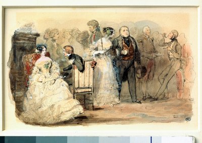 Recepce pod Louis Philippe Watercolor od Eugene Lami (1800-1890) od Eugene Louis Lami