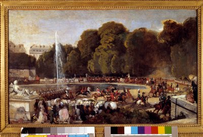 Vchod vévodkyně z Orleans, Helene z Mecklembourgu, v Tuileries Garden v Paříži, 4. června od Eugene Louis Lami