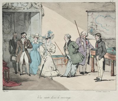 Život na zámku: Návštěva v sousedství, 1828. od Eugene Louis Lami