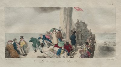 Suvenirs of London: Crossing on the Packet Boat, 1826. od Eugene Louis Lami