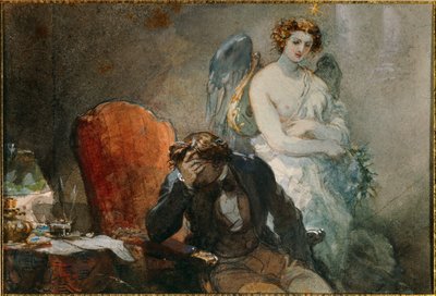 Die Nacht im Oktober, Illustration der Werke von Alfred de Musset von Eugene Louis Lami