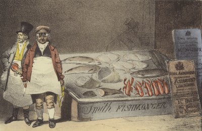 Obchodník s rybami od Eugene Louis after Lami