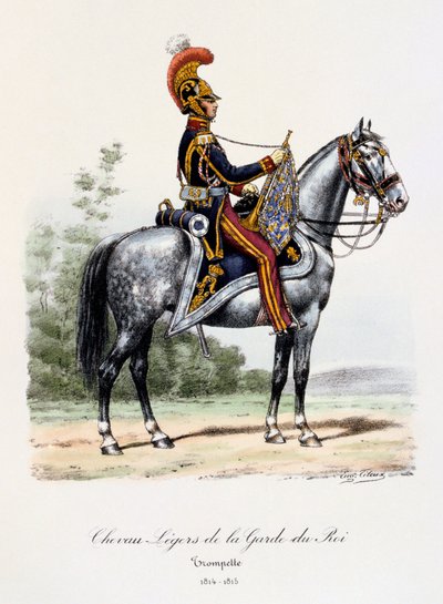 Lehcí koně královské gardy, trubač, 1814-15 od Eugene Titeux