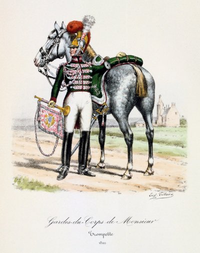 Bodyguards of Monsieur, Trumpeter, 1820 od Eugene Titeux