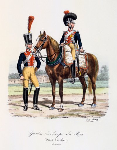 Královi osobní strážci, dělostřelecký vlak, 1814-15 od Eugene Titeux