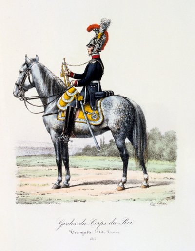 Gardes-du-Corps de Roi, svlékání trubače, 1815 od Eugene Titeux