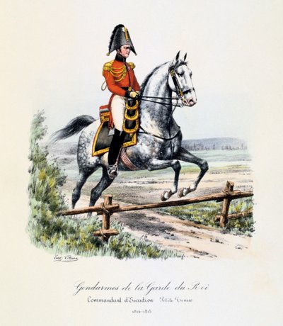 Četníci královské gardy, velitel eskadry, svléknout se, 1814-15 od Eugene Titeux