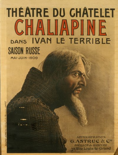 Plakát pro ruskou sezónu v Théâtre du Châtelet, 1909 od Eugene Verneau