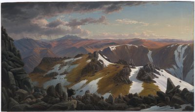 Severovýchodní pohled ze severního vrcholu hory Kosciusko od Eugene von Guérard