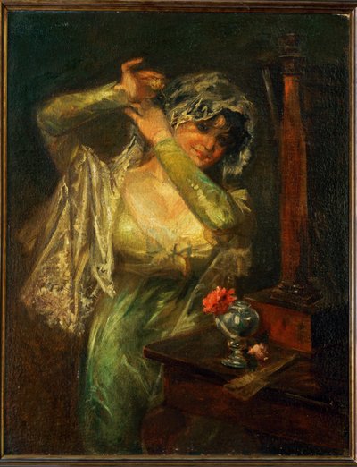 Maja s růží od Eugenio Lucas Velazquez