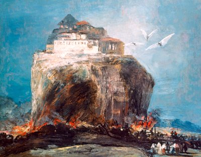 Město na skále, c1878-1918 od Eugenio Lucas Villamil