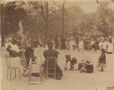 Ženy a děti v lucemburských zahradách od Eugène Atget