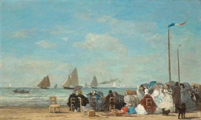 Plážová scéna v Trouville od Eugène Boudin