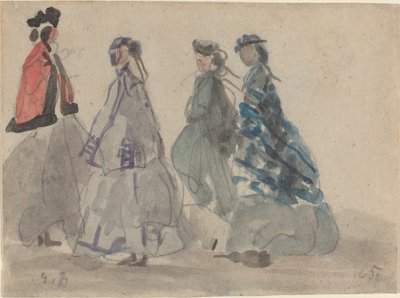 Čtyři ženy v Trouville od Eugène Boudin