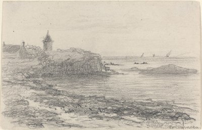 Pobřeží v Concarneau od Eugène Boudin