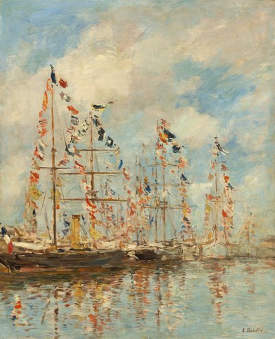 Yacht Basin v Trouville-Deauville od Eugène Boudin