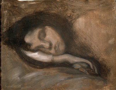 Hlava spící ženy, 19. nebo začátek 20. století od Eugène Carrière