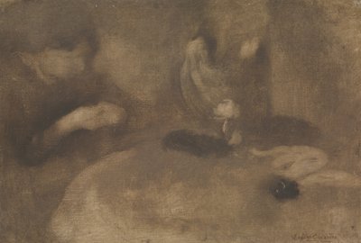Ženy šijí u stolu, ca. 1894-96. od Eugène Carrière