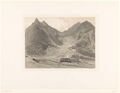 Horská krajina s domem na alpské louce od Eugène Cicéri (attributed to)