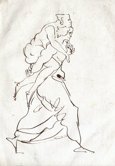 Aeneas a Anchises od Ferdinand Victor Eugene Delacroix