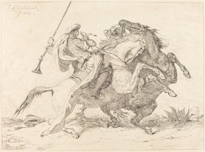 Setkání maurských jezdců (Rencontre de Cavaliers Maures) od Eugène Delacroix