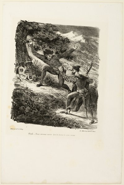 Faust a Mefistofeles v pohoří Harz, od Fausta od Eugène Delacroix