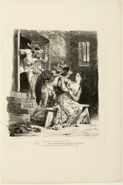 Faust v Markétčině vězeňské cele, z knihy Faust od Eugène Delacroix